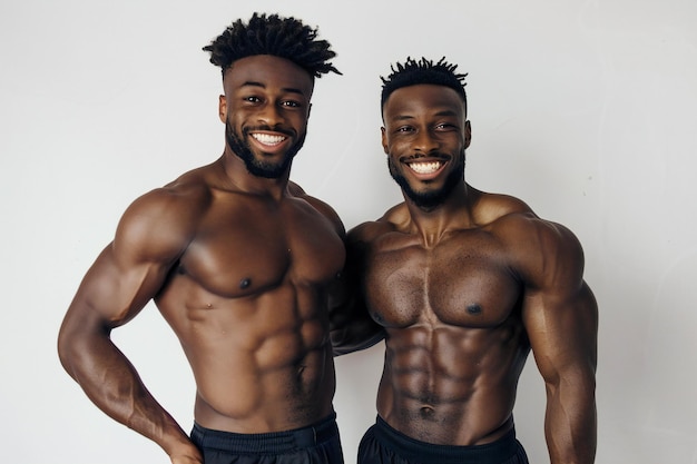 Muscular Fit Men in Gym Highlighting Strength and Fitness Goals During Intense Workout Session