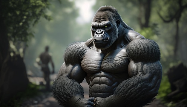 Muscular human body gorilla image