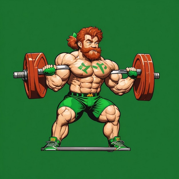 Muscular Leprechaun body fitness AI generated image illustration