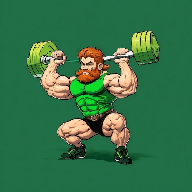 Muscular Leprechaun body fitness AI generated image illustration