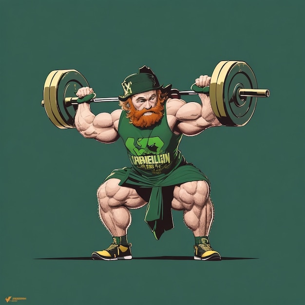 Muscular Leprechaun body fitness AI generated image illustration