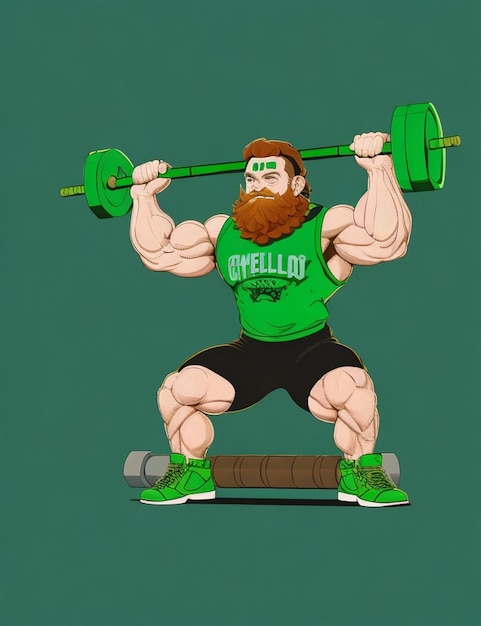 Muscular Leprechaun body fitness AI generated image illustration