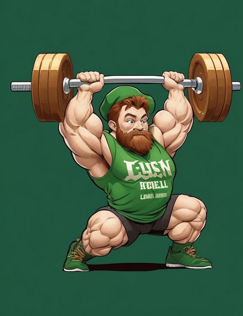 Muscular Leprechaun body fitness AI generated image illustration