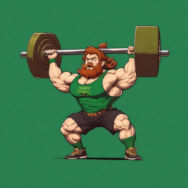 Muscular Leprechaun body fitness AI generated image illustration