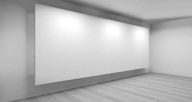 Photo museum, clean art gallery space with blank frames on the wall, clean room with shapes in 3d, business space and work