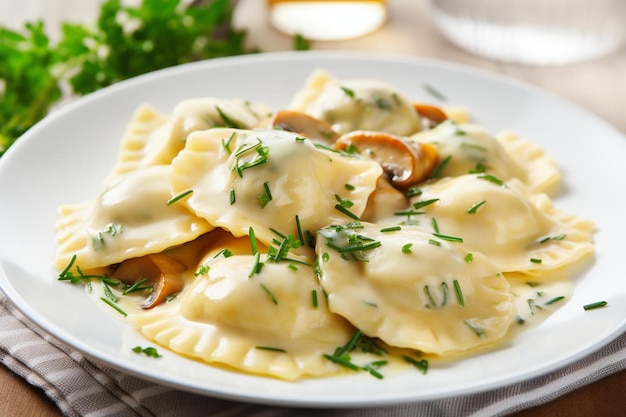 Mushroom and cheese ravioli