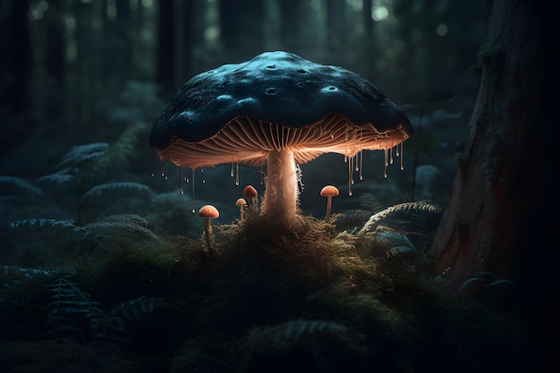 A mushroom in the dark