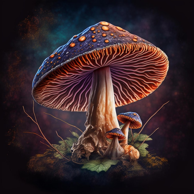 mushroom digital illustration design