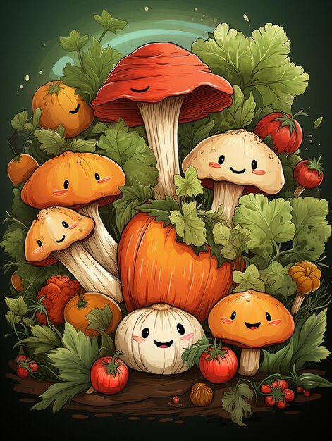 Photo a mushroom illustration