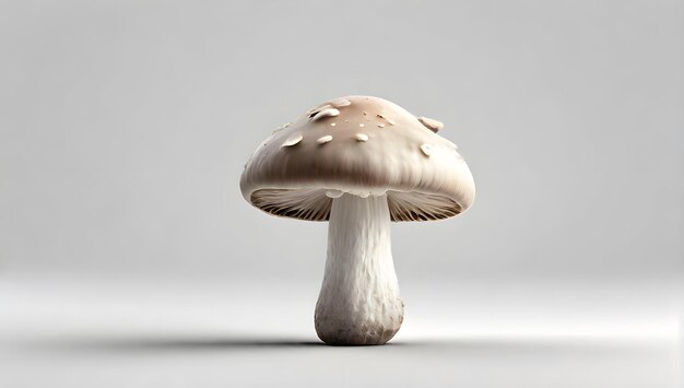 Mushroom Isolated on White Background Mushroom Capturing earth rendered taupe Mushroom Blank Clean