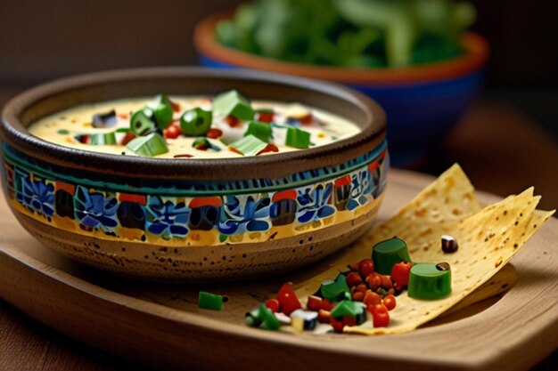 Mushroom Queso Fundido with Fresh Green Onions