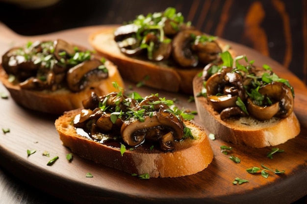 Mushroom Truffle Oil Bruschetta delicious Bruschetta food image photography