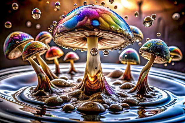 a mushroom with a rainbow on it and the word quot rainbow quot on it