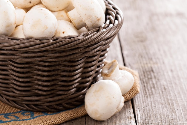 Mushrooms in a basket