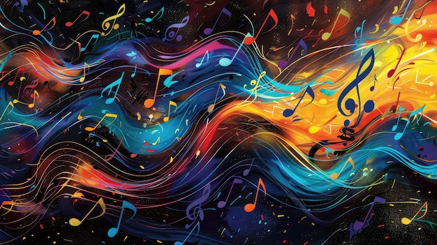 Music background banner Generative AI