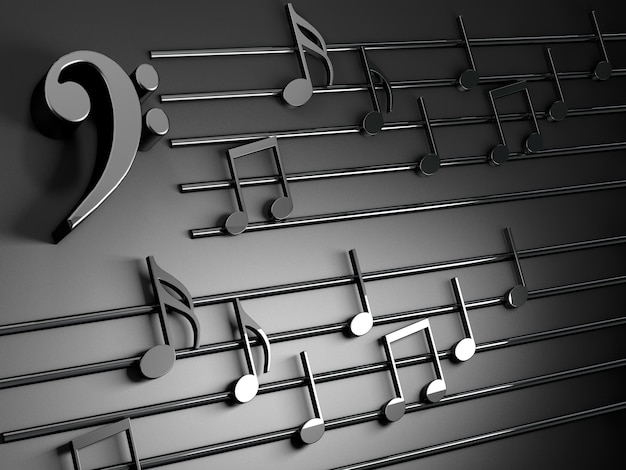 Music background designMusical writing isolated over black