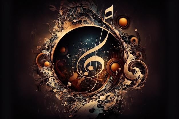 Music background digital illustration painting abstract background