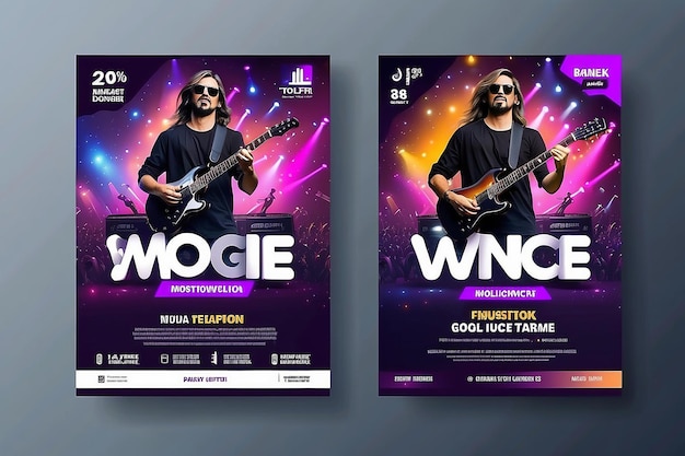 Music concert festival banner for flyer and social media post template