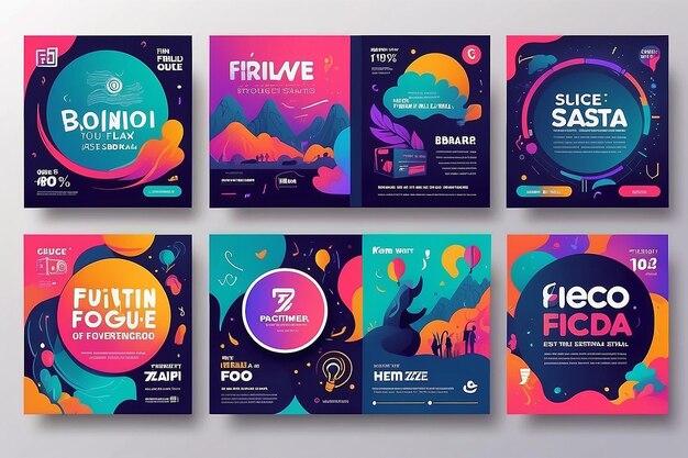 Photo music festival social media post template collection