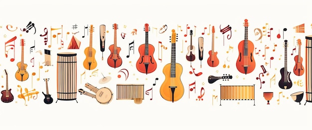 Photo music instruments pattern