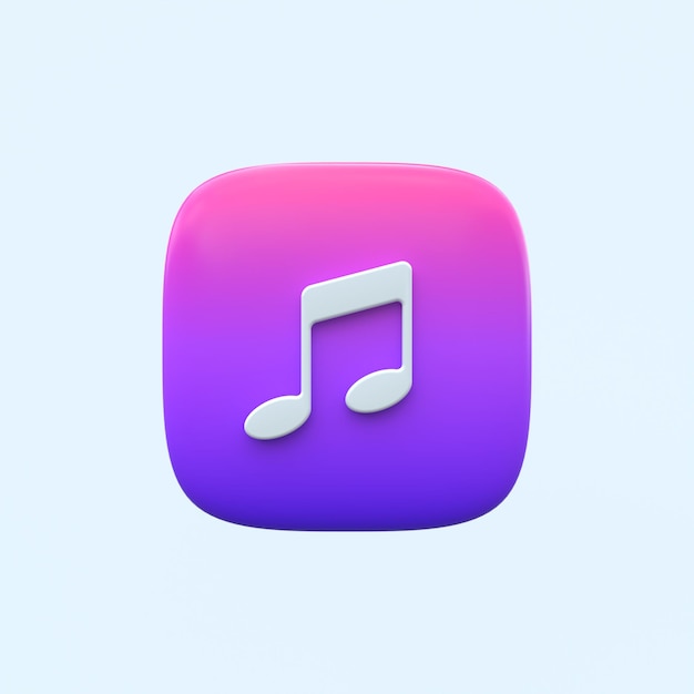 Music note gradient icon 3d render illustration