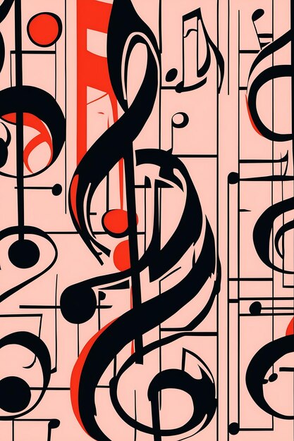 Photo music notes in a beautiful harmony