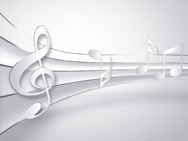 Music paper background with notes