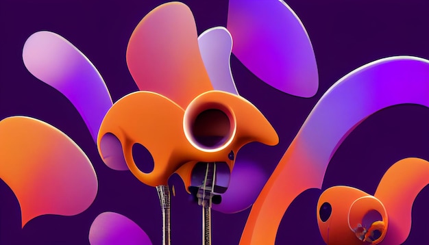 musical instrument pipes butterflies and flowers abstract wallpaper