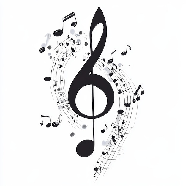 Photo musical note clip art on white background