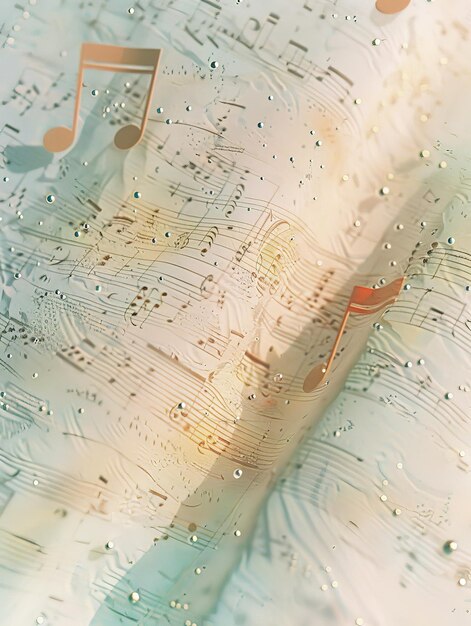 Photo musical notes floating in water