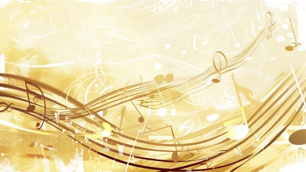 Musical notes with curves and swirls vector illustration generative ai