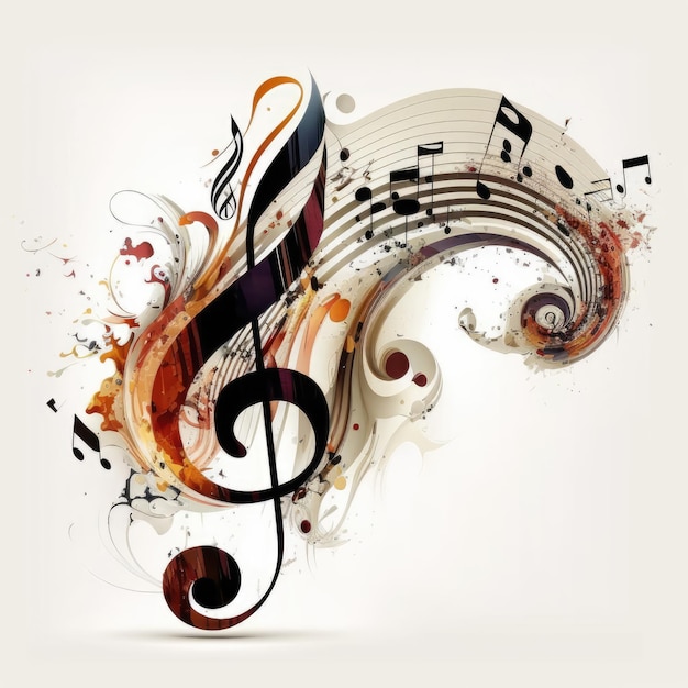 Musical symbols on white background vector illustration Made by AIArtificial intelligence