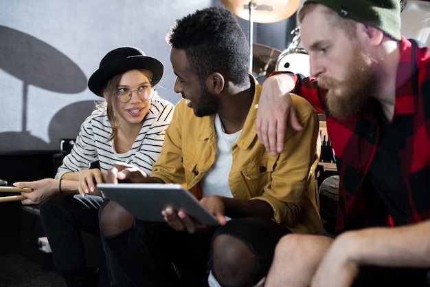 Musicians Working in Studio