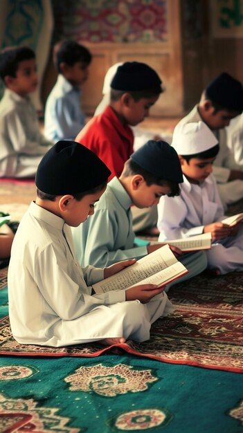 Muslim children competing in Quran reading