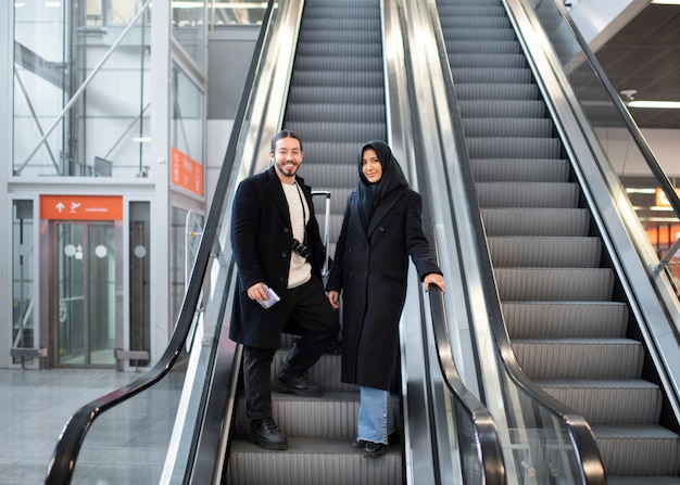 Muslim couple traveling together