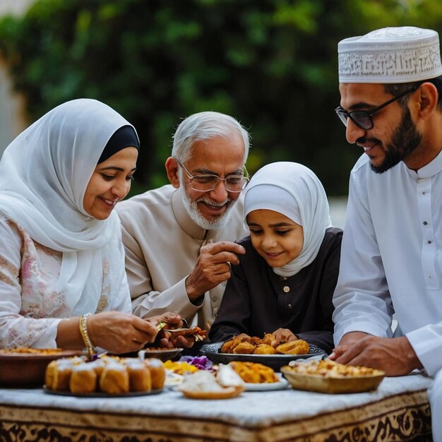 Muslim family in eid ul adha