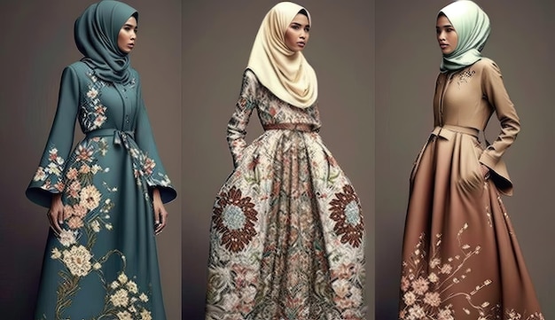 Muslim fashion designers create stunning and innovative modest wear that combines style and practicality Generated by AI