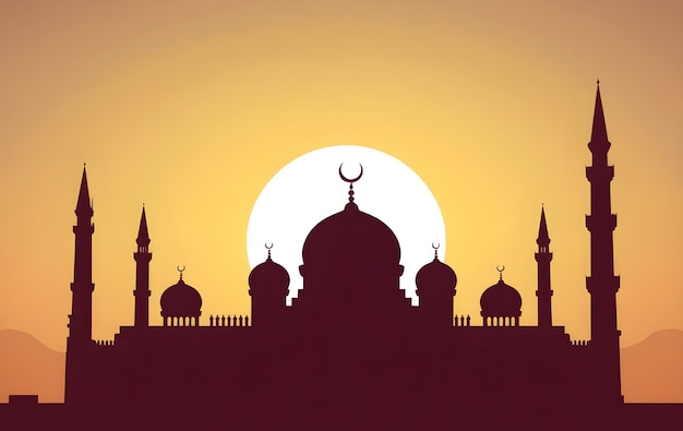 Photo muslim mosque silhouette illustration