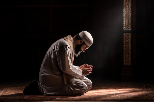 muslim praying in sujud posture