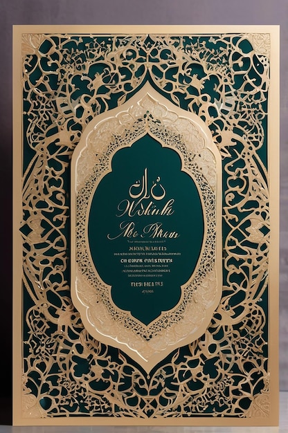 Photo muslim wedding invitation card