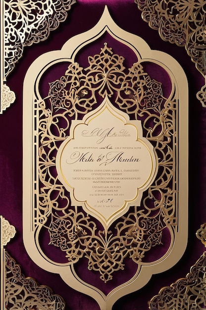 Photo muslim wedding invitation card