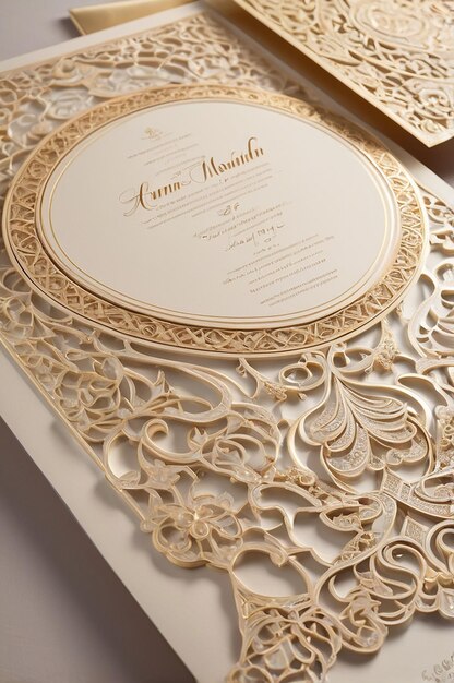 Photo muslim wedding invitation card