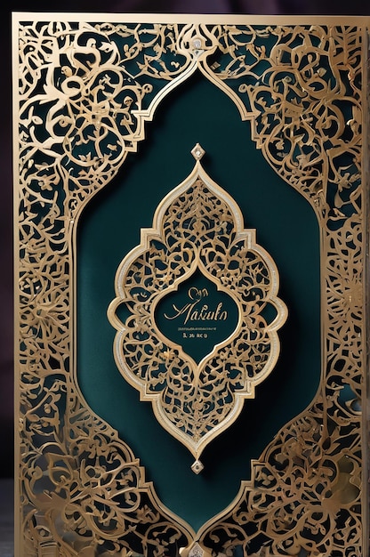 Photo muslim wedding invitation card