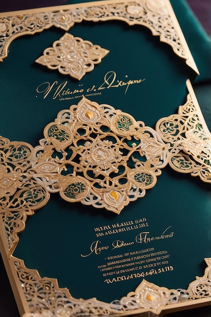 Photo muslim wedding invitation card