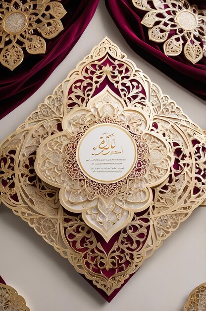 Photo muslim wedding invitation card