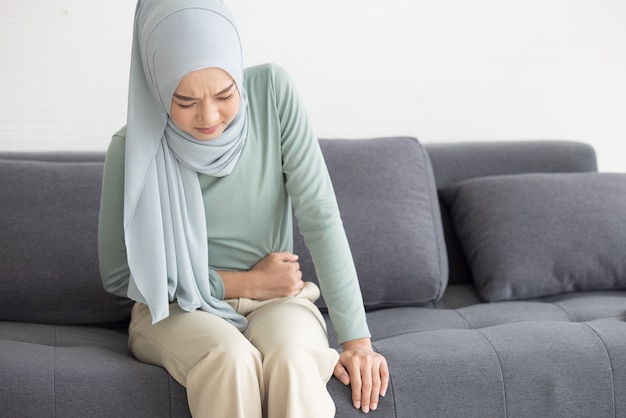 Muslim Woman Feeling Sick