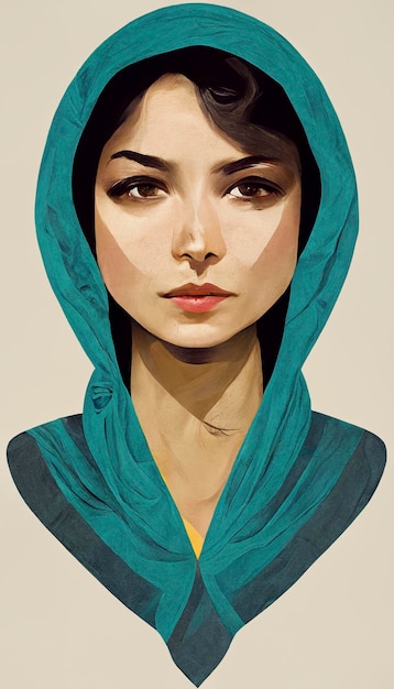 Muslim woman in hijab Portrait of a young arab girl in traditional dress