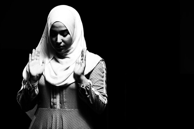 Muslim Woman Praying at the Mosque