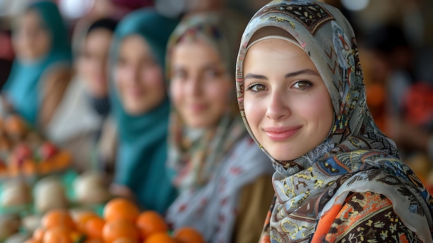 Muslim women participating a Ramadan charity event