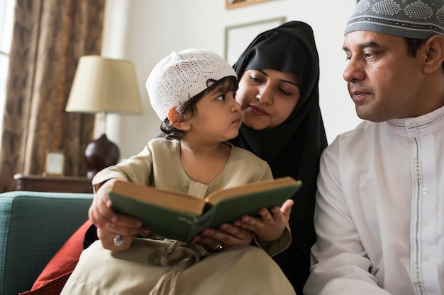 Muslims reading from the quran